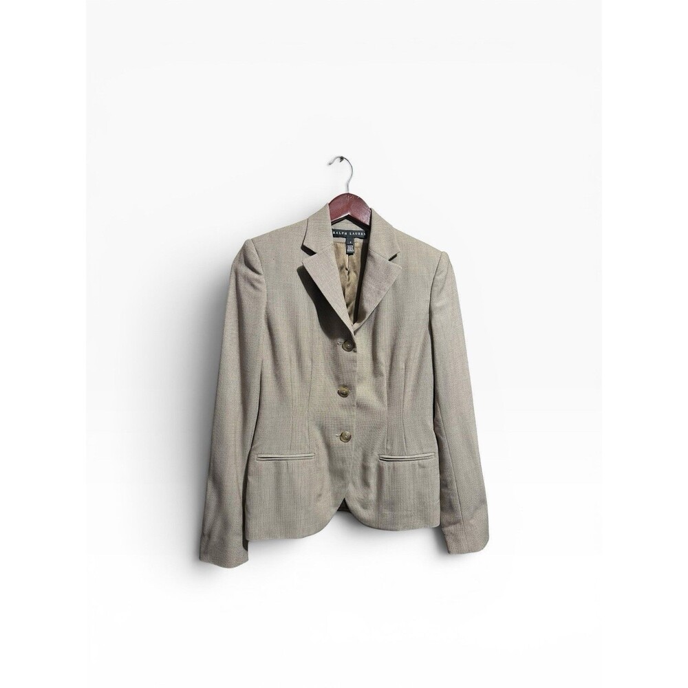Ralph Lauren Black Label Blazer Women’s 4 Wool Cashmere Houndstooth Jacket